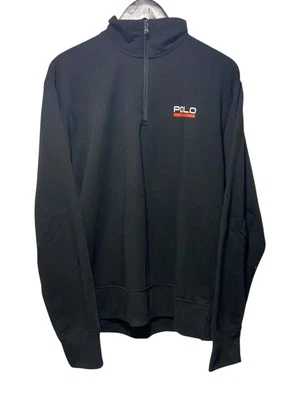 Ralph Lauren Polo Sport 黑色 25 美分拉链性能套衫男式 L 码 — 第 1/4 张图片