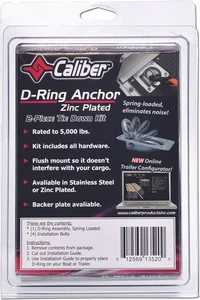 Caliber Products 13520 Stainless Steel Trailer D-Ring Anchor Kit - Zink Coated - Picture 1 of 4