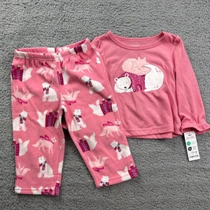 Carter's Just One You Toddler Girls Size 18 Months Long Sleeve Fleece Pajama Set - Picture 1 of 7