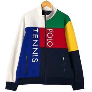 Vintage Ralph Lauren POLO RALPH LAUREN Crazy Pattern Jersey Track Jacket Men... - Picture 1 of 10