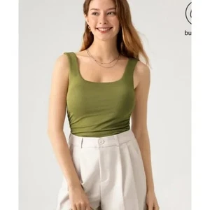 OGL Move Eco-SkinKiss 2.0 Ruched Square Brami Tank Top Olive Oil Green Damen XL - Bild 1 von 11