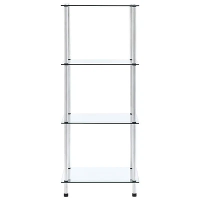vidaXL Scaffale a 4 Livelli Trasparente 40x40x100cm in Vetro Temperato - Immagine 1 di 3