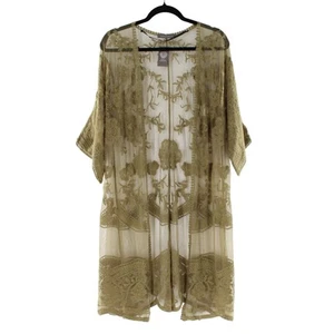 Vince Camuto Malla Floral Bordado Abierto Kimono Encubrimiento Topper #K231 - Imagen 1 de 3