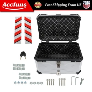 65L Aluminum Trunk Tour Tail Box Scooter Luggage Storage Top Case For Motorcycle - Picture 1 of 15