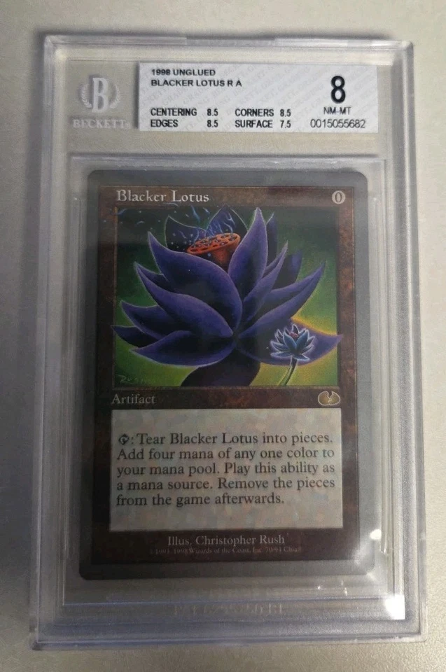 BLACKER LOTUS MTG Unglued BGS 8 MINT RARE Artifact 1998 Christopher Rush Art - Image 1 of 4