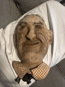 RARE Vintage Coconut Head Face Hand Carved Pirate Oddities Collectible Folk Art - Picture 1 of 9
