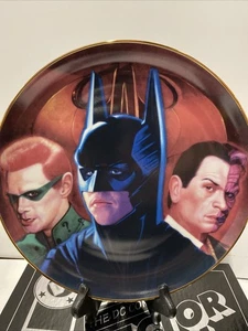 Warner Bros Batman Forever Collectors Plate Limited Edition Riddler Twoface Read - Picture 1 of 7
