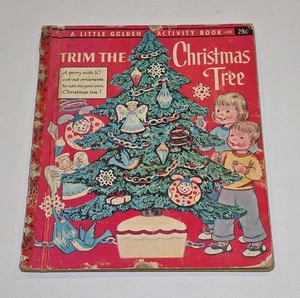 1957 Little Golden Activity Book #A50 Trim the Christmas Tree Printing Uncut - Picture 1 of 4