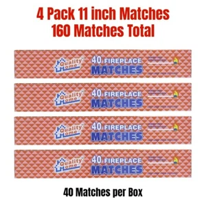 4 Stück 11 Zoll Kamin Streichhölzer groß extra lang 40 Streichhölzer/Box BBQ Ofen Kerzen - Bild 1 von 4