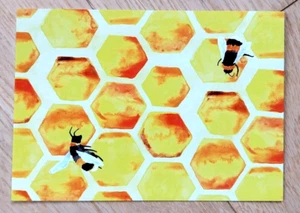 BEE AND HONEYCOMB POSTCARD (BRAND NEW) - Picture 1 of 2