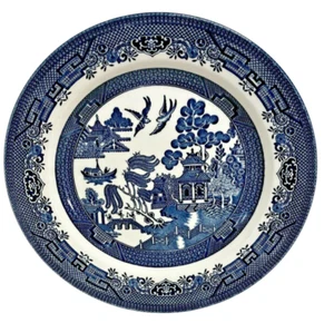 Queens by Churchill England Blue and White Dinner Plate 10.25" Repacement - Picture 1 of 5