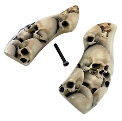 PMG MANUFACTURING Skulls on Faux White Mother of Pearl IMOP S&W J Frame Grips