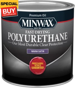 1/2 pt 23010 Clear Fast-Drying Oil-Based Polyurethane, Warm Satin - Picture 1 of 6
