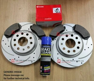 FITS VW SCIROCCO 1.4 2.0 TSI 08-17 DRILLED GROOVED REAR DISCS & BREMBO PADS - Picture 1 of 1