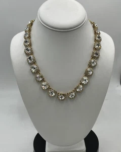 J. Statement-Halskette Crew kristallklar schimmernd Rivoli goldfarben - Bild 1 von 15