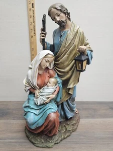 Figura Sagrada Familia 15" Estatua María José Niño Jesús Resina Belén - Imagen 1 de 5