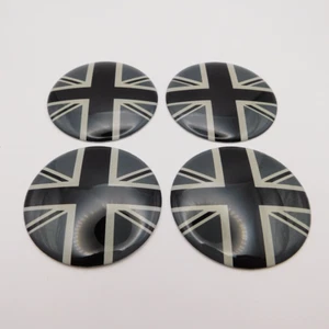 4x 52mm Insignias Centrales Union Jack GRIS BLANCO NEGRO Pegatinas para MINI R55 R56 R57 - Imagen 1 de 6