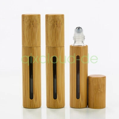 Großhandel 10ml Bambus leer Glas Deoroller Roll-On Flasche Leerflasche für Ölen