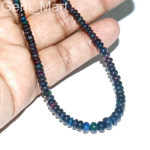Ethiopian Opal Beads, Gemstone Opal, Smooth Plain Beads, Blue Opal Beads, Gems - Picture 1 of 6