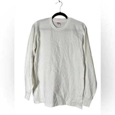 Supreme men's Blank white Long Sleeve Tee Shirt 100% cotton made in USA small - Image 1 of 4