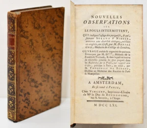 NOUVELLES OBSERVATIONS SUR LE POULS INTERMITTENT, Cox 1761 Médecine Sphygmologie - Picture 1 of 5
