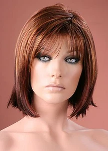 Ladies Sharp Stylish Modern Bob Wig Dark & Light Auburn Mix Fashion Wig - Picture 1 of 4
