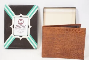 Monedero De Cuero Vintage Marrón Hecho A Mano Calidad M Incl. OVP - Imagen 1 de 8