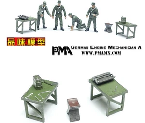 1/72 Conjunto de 4 soldados de mantenimiento de armadura alemana modelo de soldado acabado por encima del color - Imagen 1 de 10