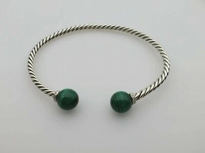 David Yurman Solari Bracelet with Diamonds and Malachite, Size Medium  - Image 1 of 4