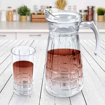 Gibson Home Jewelite Glass Pitcher and Tumbler Set, Easy Pour, Clear Glass - Image 1 of 4