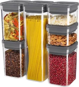 6 Piece Airtight Food Storage Container Set,BPA Free Kitchen Pantry Organization - Picture 1 of 6