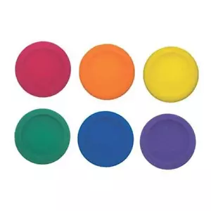 -CHSFDSET Rounded Edge Foam Discs, Red/Yellow/Royal Blue/Green/Orange/Purple - Picture 1 of 8