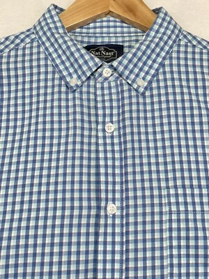 Nat Nast Mens XL Long Sleeve Button Front Plaid Check Shirt 100% Cotton - Image 1 of 4