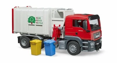 BRUDER 1:16 CAMION DEI RIFIUTI MAN TGS A CARICO LATERALE ART 03761 - Immagine 1 di 2