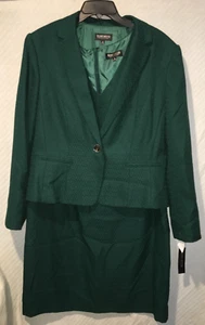 Ladies Size 16 John Meyer Collection 2 pc Garment Deep Green Dress w/Jacket New - Picture 1 of 14