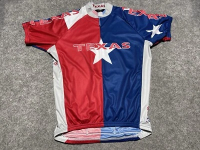 Велосипедная рубашка Canari TEXAS Lone Star State винтажная большая сделано в США на молнии - Изображение 1 из 4