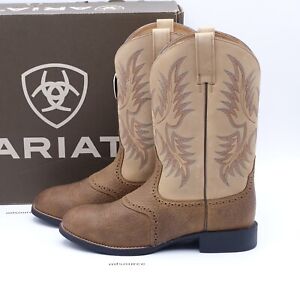 Size 11 WIDE 2E Men's ARIAT Heritage Stockman Western Boots 10002247 Brown