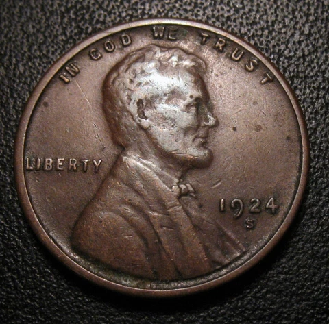 OLD US COINS UNC 1924 S Lincoln Wheat Cent PENNY Cover