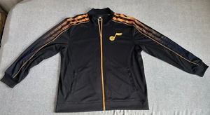 Y2K Adidas Utah Jazz NBA - Full Zip Black Track Jacket Men’s Size 2XL - Picture 1 of 19