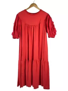 CANDY STRIPPER OTHER LONG SLEEVE DRESS 2 COTTON RED Used - Picture 1 of 6