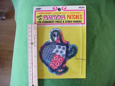 VTG 70s Iron On Embroidered Bandanna Print Turtle Patch Hippie/Boho PENN Product - Image 1 of 3