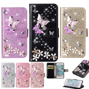 Case Cover For iPhone 11 12 13 14 15 Pro Max Plus Bling Flip Stand Wallet Phone - Picture 1 of 11
