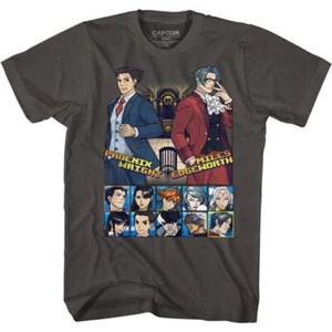 Ace Attorney Characters Smoke Capcom Gaming Shirt - Afbeelding 1 van 3