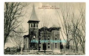 Fishkill NY - FISHKILL UNION KOSTENLOSE SCHULE VOR DEM FEUER - Postkarte Dutchess County - Bild 1 von 2