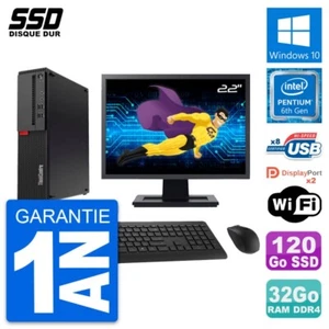 PC LENOVO M910s SFF Bildschirm 22 " Pentium G4400 RAM 32Go SSD 120Go Windows 10 - Bild 1 von 8