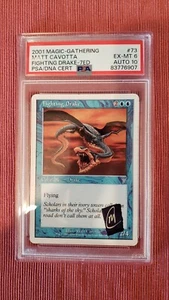 2001 MTG Core Set 7th Edition Fighting Drake #73 Signed by Matt Cavotta PSA 6 - Picture 1 of 2