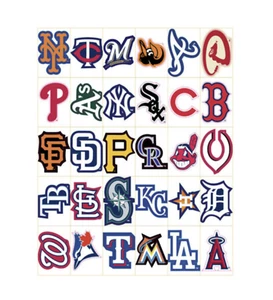 Stocking Stuffer ! Licensed Full Set of MLB Baseball Team Sticker Decals all 30 - Picture 1 of 3