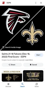 atlanta falcons Game Tickets vs. Saints  - Picture 1 of 1