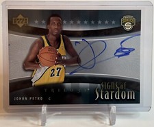 2005-06 Upper Deck Trilogy Signs of Stardom Johan Petro Auto Card #SS-JP Sonics