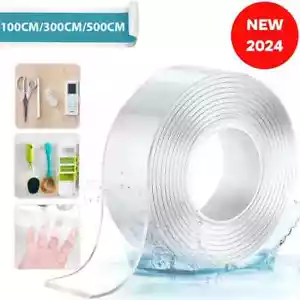 Nano Strong Clear Double Sided Grip Tape Traceless Removable Washable Adhesive✅ - Picture 1 of 14